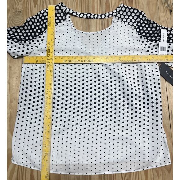 NWT Liverpool Los Angeles Women Black/ White Polka Dot Long Sleeve Blouse Size M - Picture 6 of 9